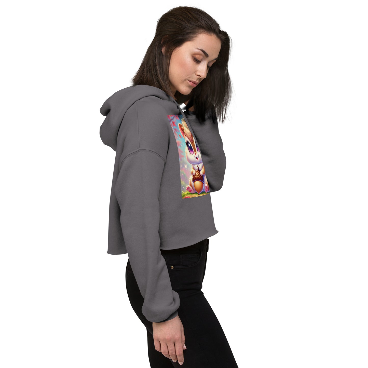 80's Anime Chipmunk Eyes - Crop Hoodie